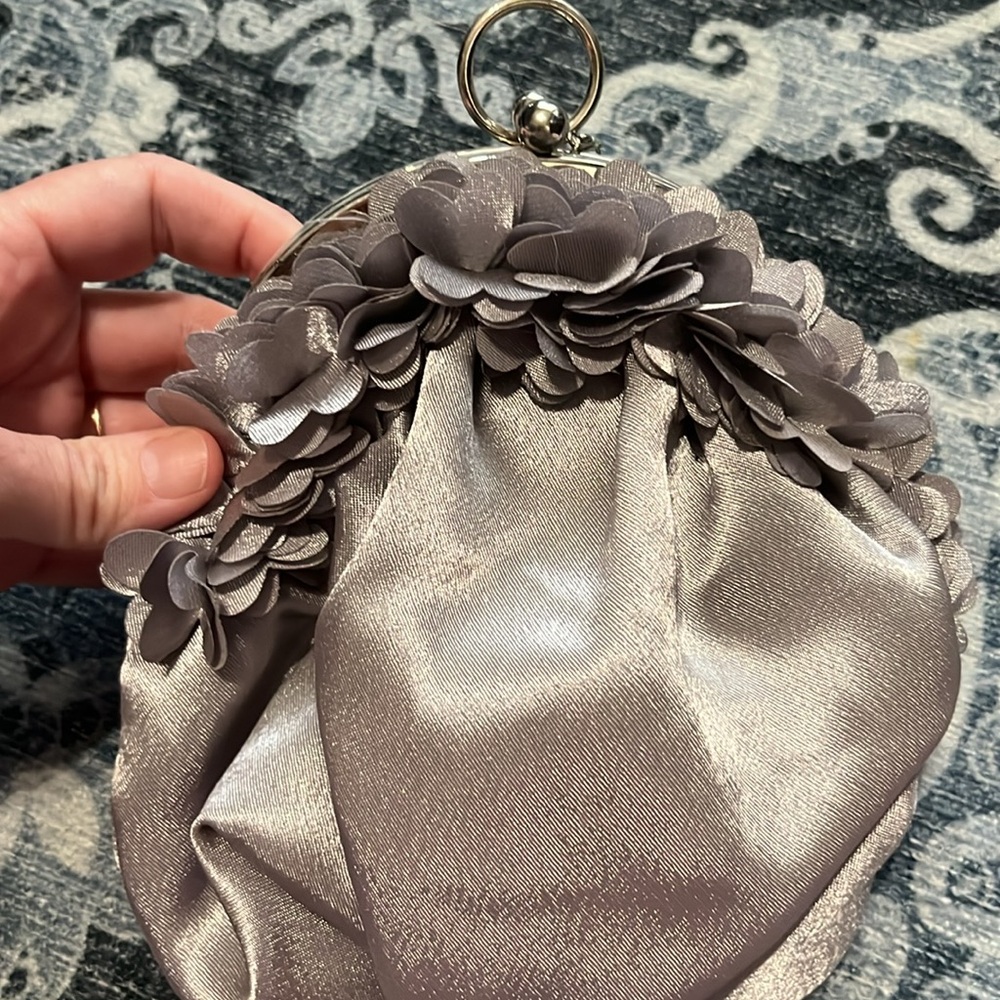 Silver dressy clutch